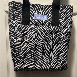 Jansport Black and White Zebra Tote